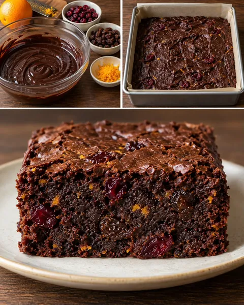 Brownies with cranberries and orange — raisins