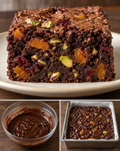 Brownies with apricots and pistachios — cranberries