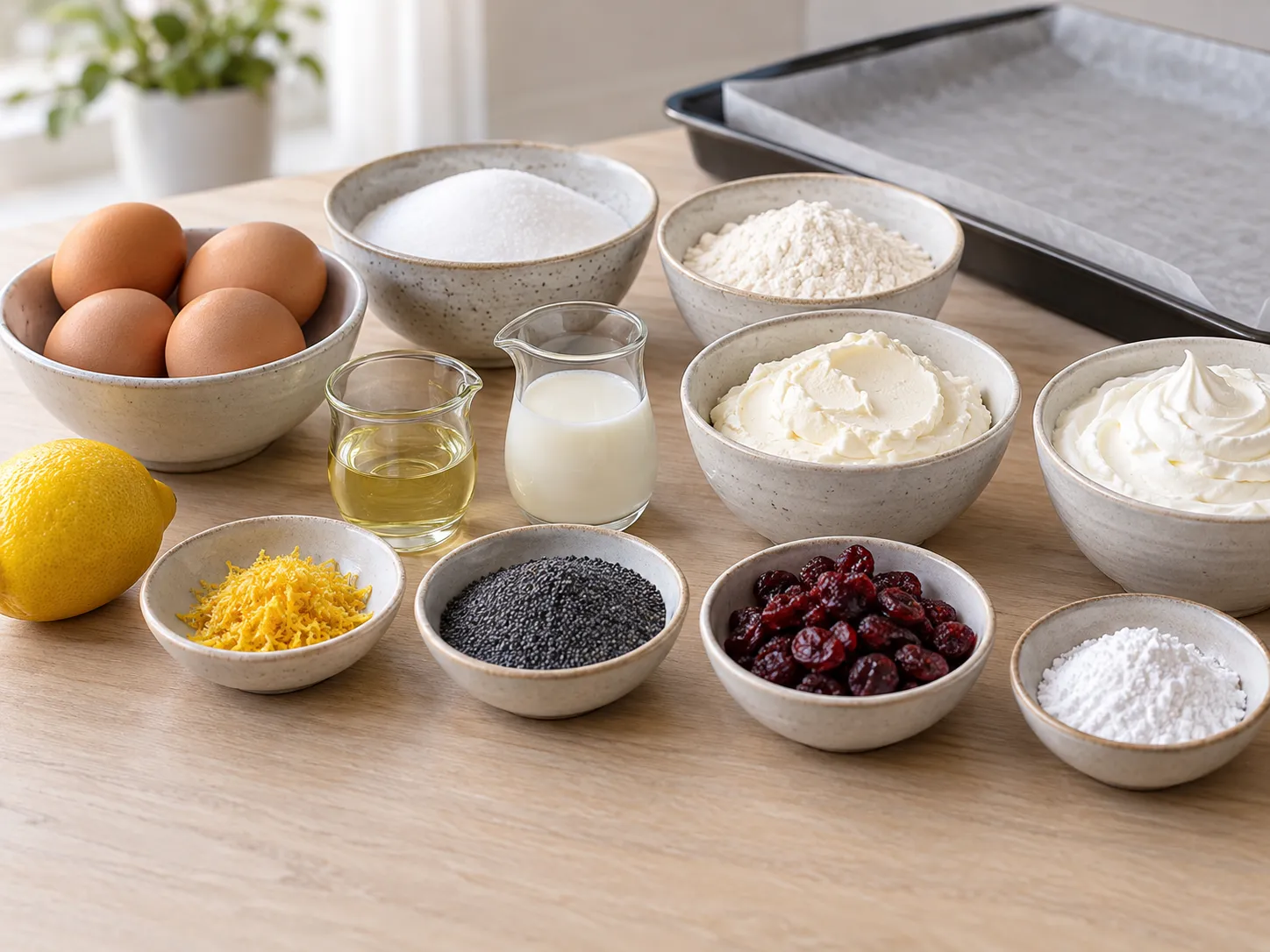 large eggs, granulated sugar, all-purpose wheat flour, neutral sunflower oil
