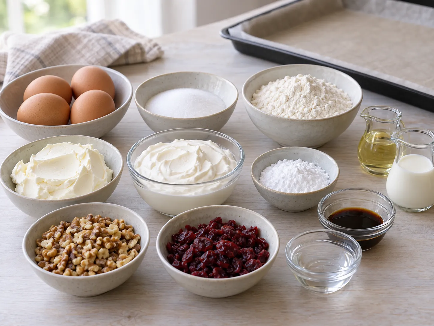 large eggs, granulated sugar, all-purpose wheat flour, neutral sunflower oil