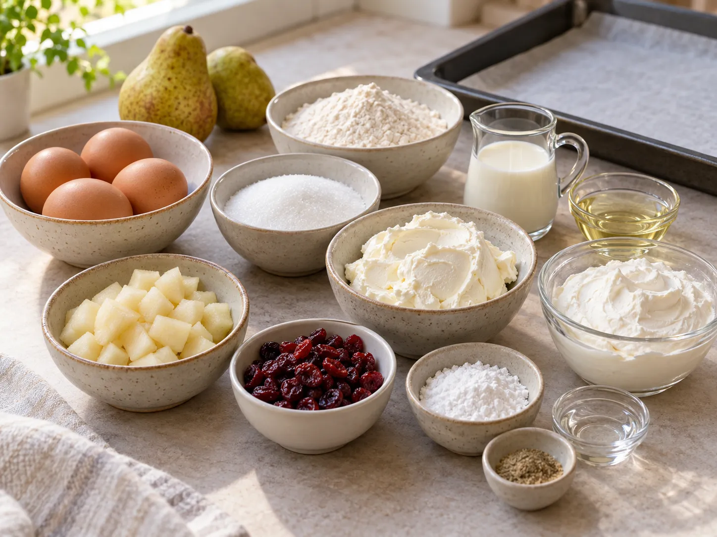large eggs, granulated sugar, all-purpose wheat flour, neutral sunflower oil