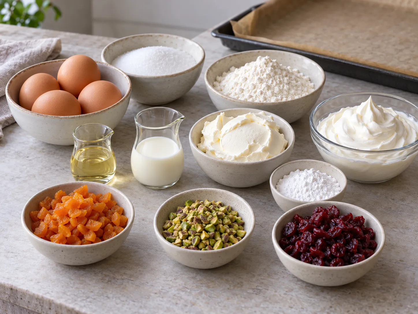 large eggs, granulated sugar, all-purpose wheat flour, neutral sunflower oil