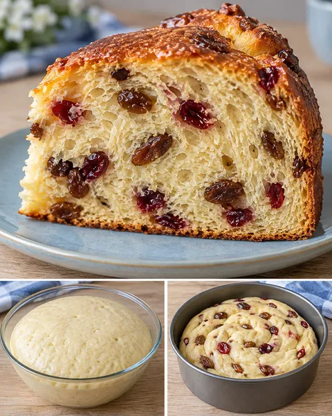 Sweet yeast cake with vanilla and raisins — cranberries