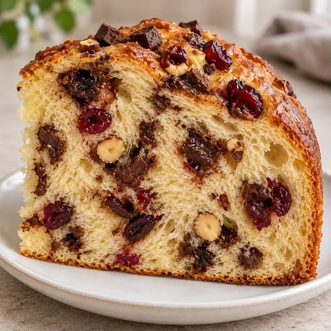 Sweet yeast cake with chocolate and hazelnuts — cranberries