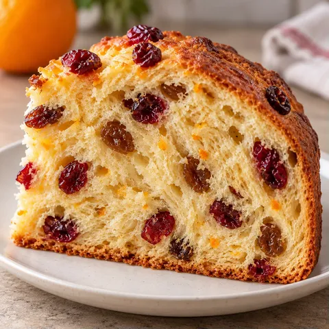 Sweet yeast cake with cranberries and orange — raisins