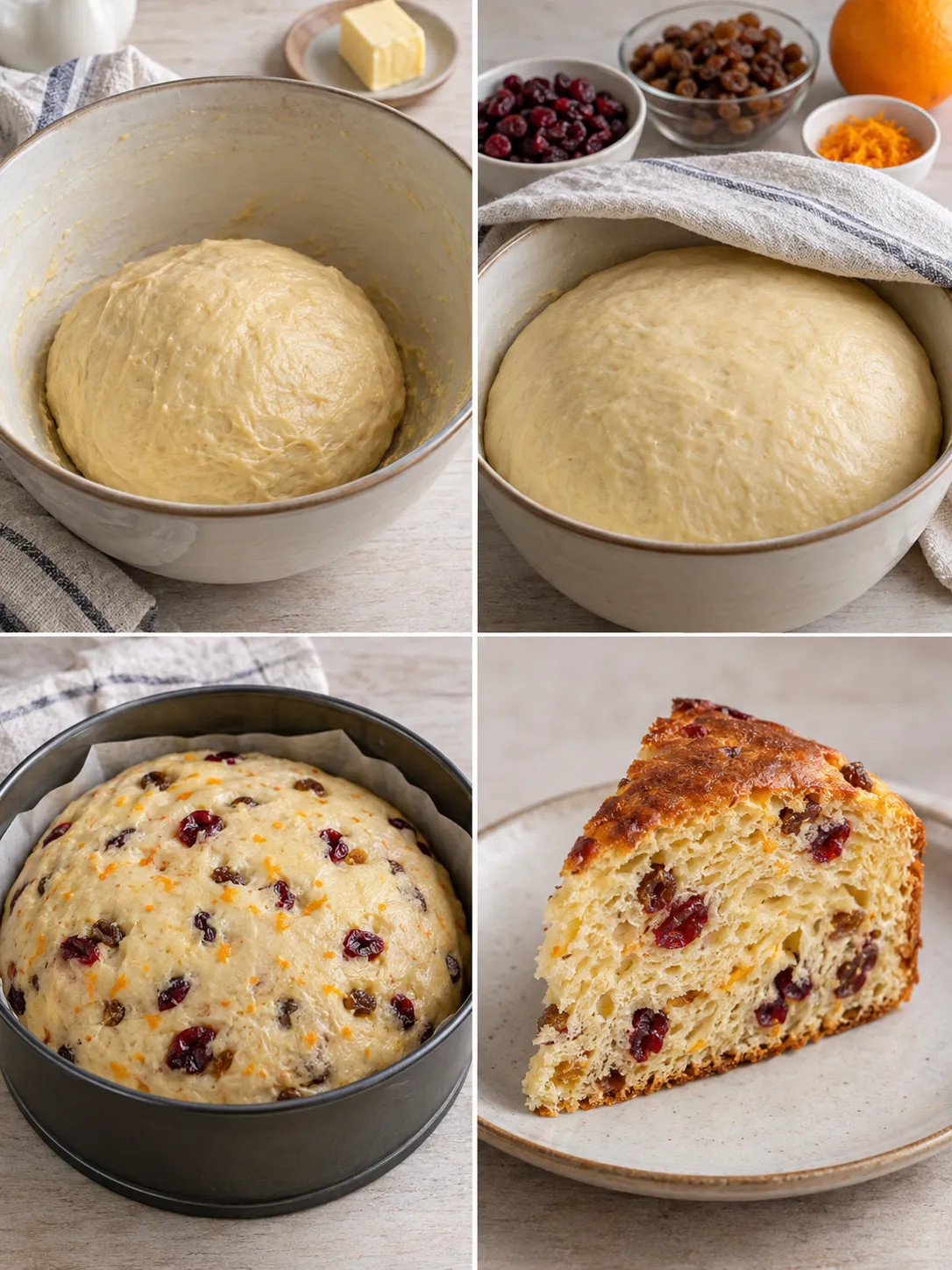 Sweet yeast cake with cranberries and orange — raisins