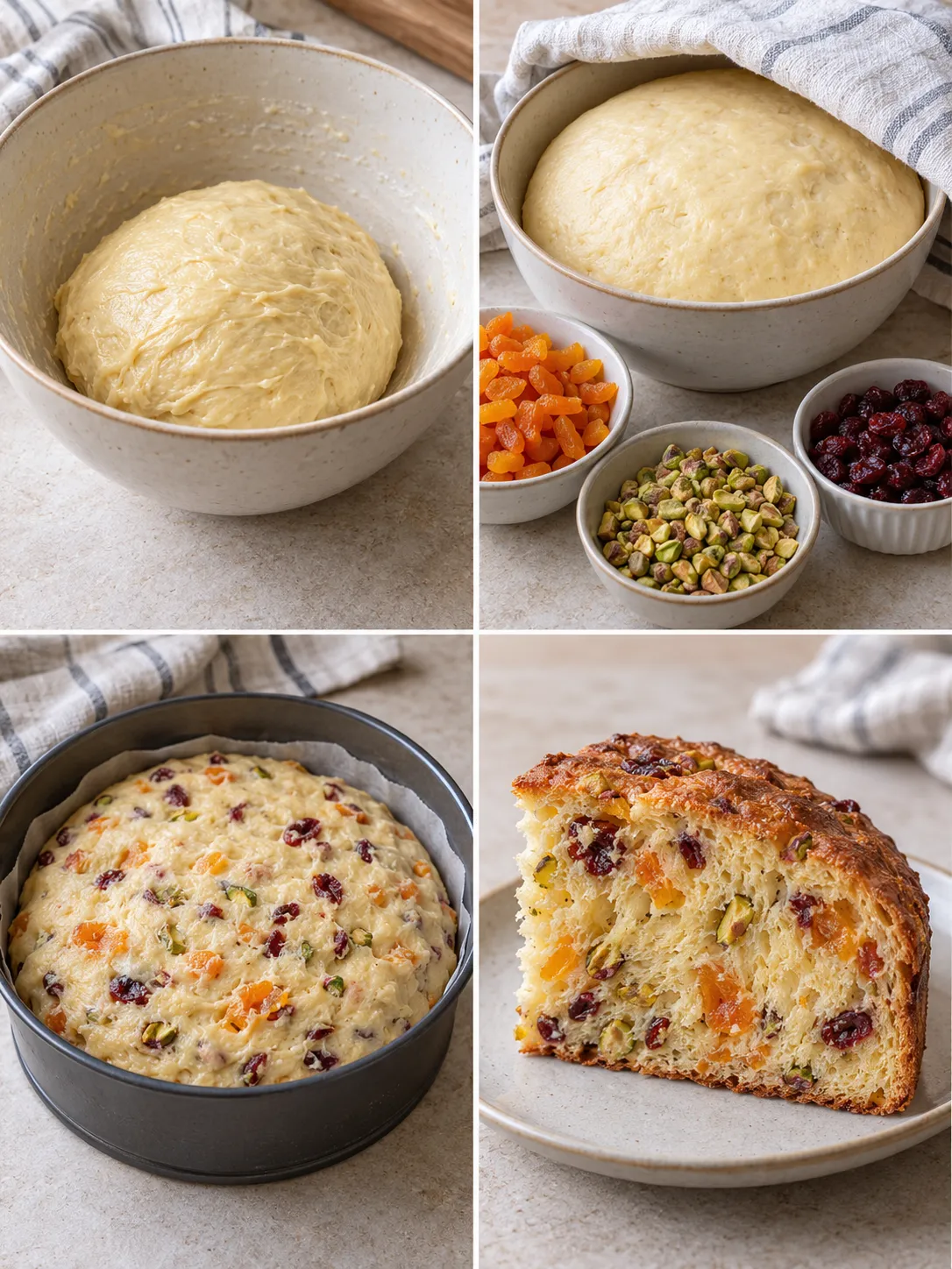 Sweet yeast cake with apricots and pistachios — cranberries