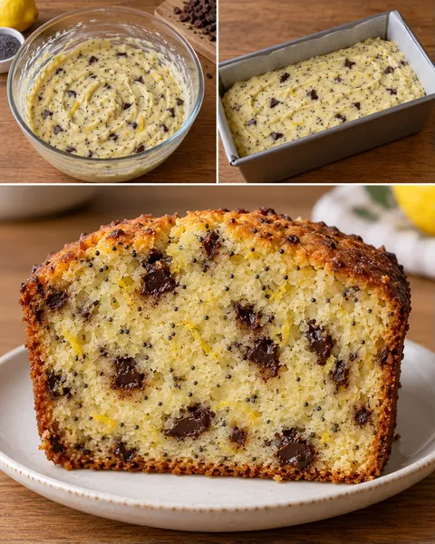 Butter loaf with lemon and poppy seeds — dark chocolate
