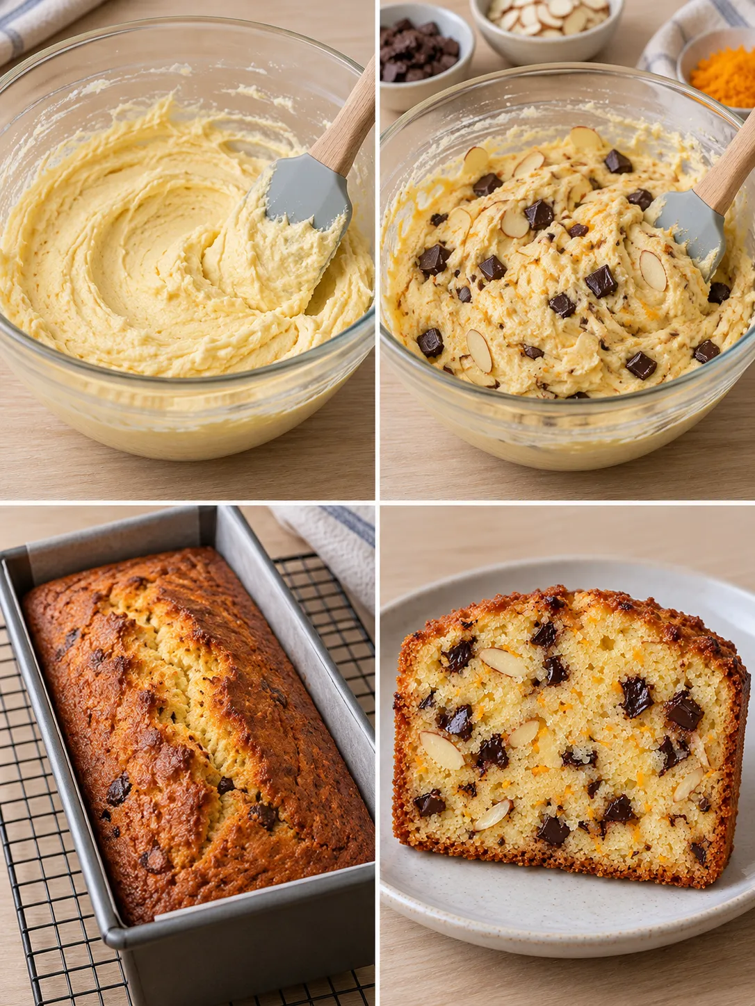 Butter loaf with orange and almonds — dark chocolate