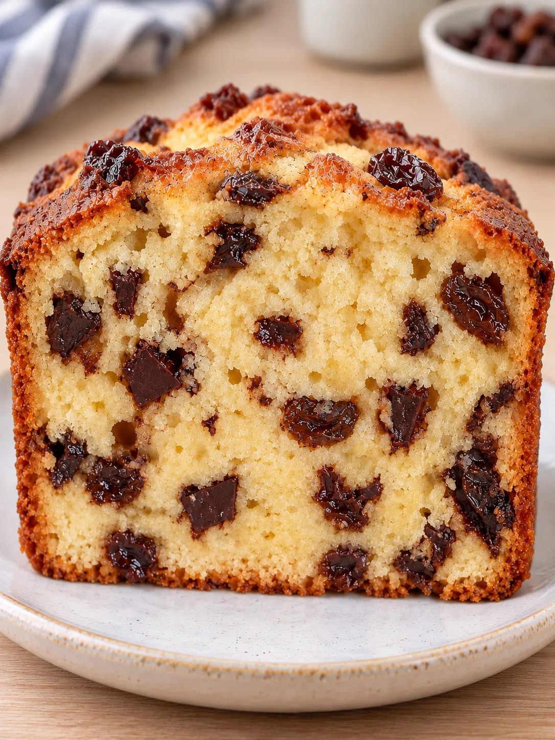 Butter loaf with vanilla and raisins — dark chocolate