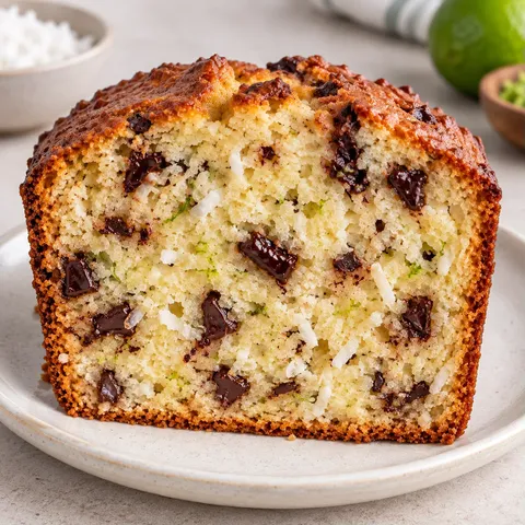 Butter loaf with coconut and lime — dark chocolate