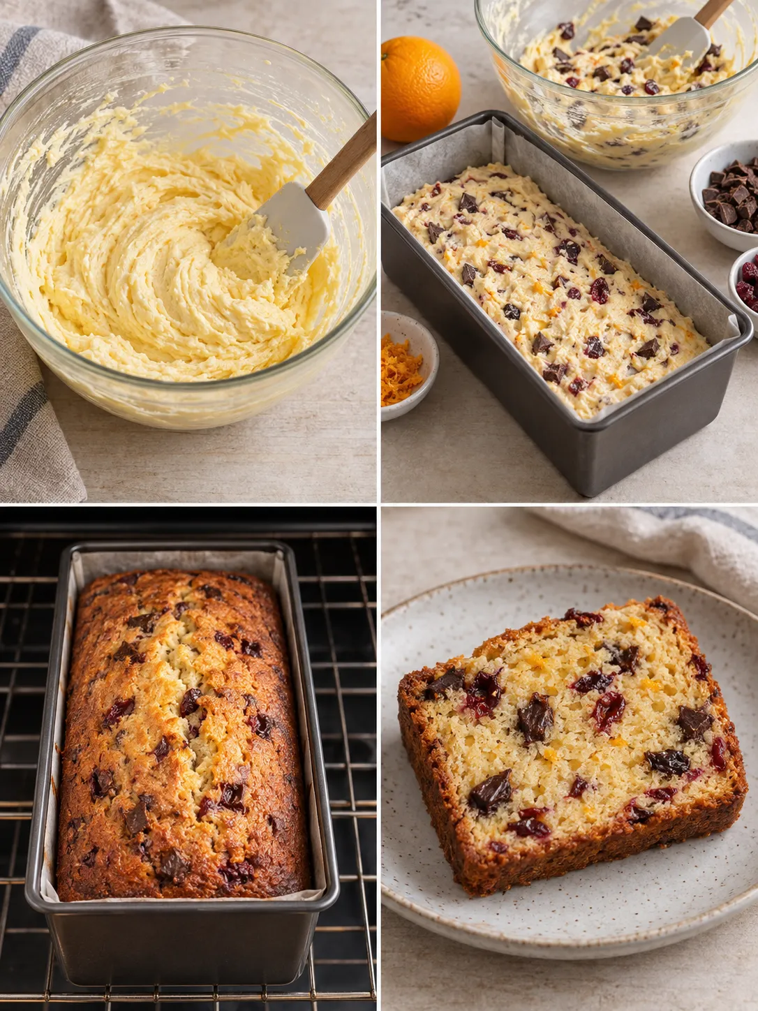 Butter loaf with cranberries and orange — dark chocolate