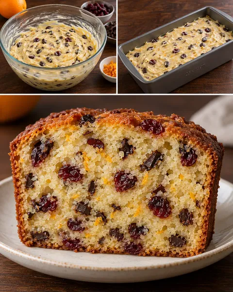 Butter loaf with cranberries and orange — dark chocolate