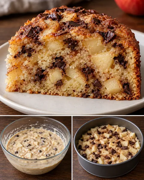 Yogurt cake with apple and cinnamon — dark chocolate