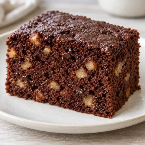 Chocolate sheet cake with cinnamon and apple — dark chocolate