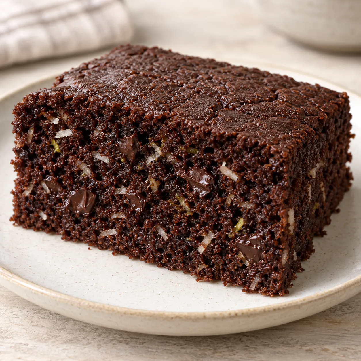 Chocolate sheet cake with coconut and lime — dark chocolate