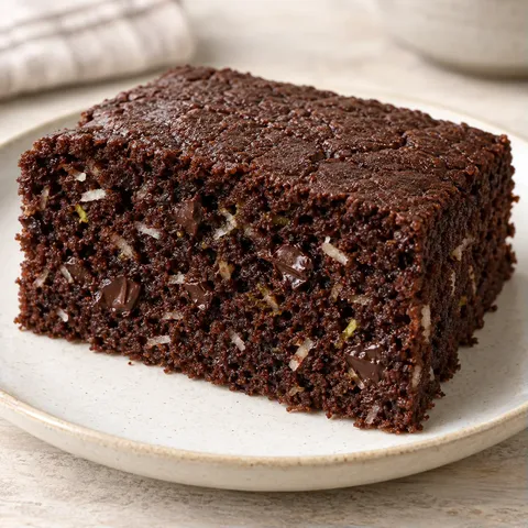 Chocolate sheet cake with coconut and lime — dark chocolate