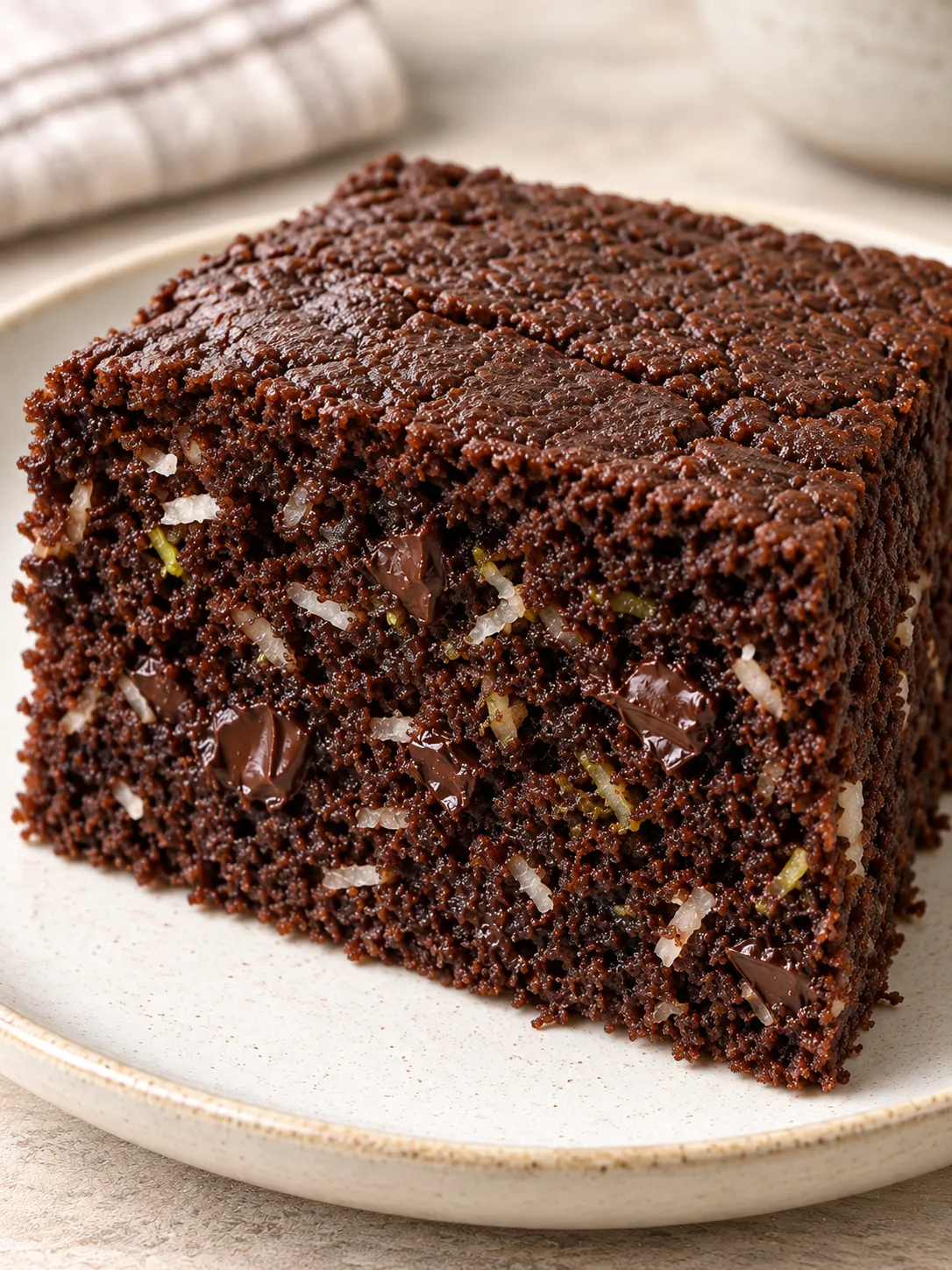 Chocolate sheet cake with coconut and lime — dark chocolate