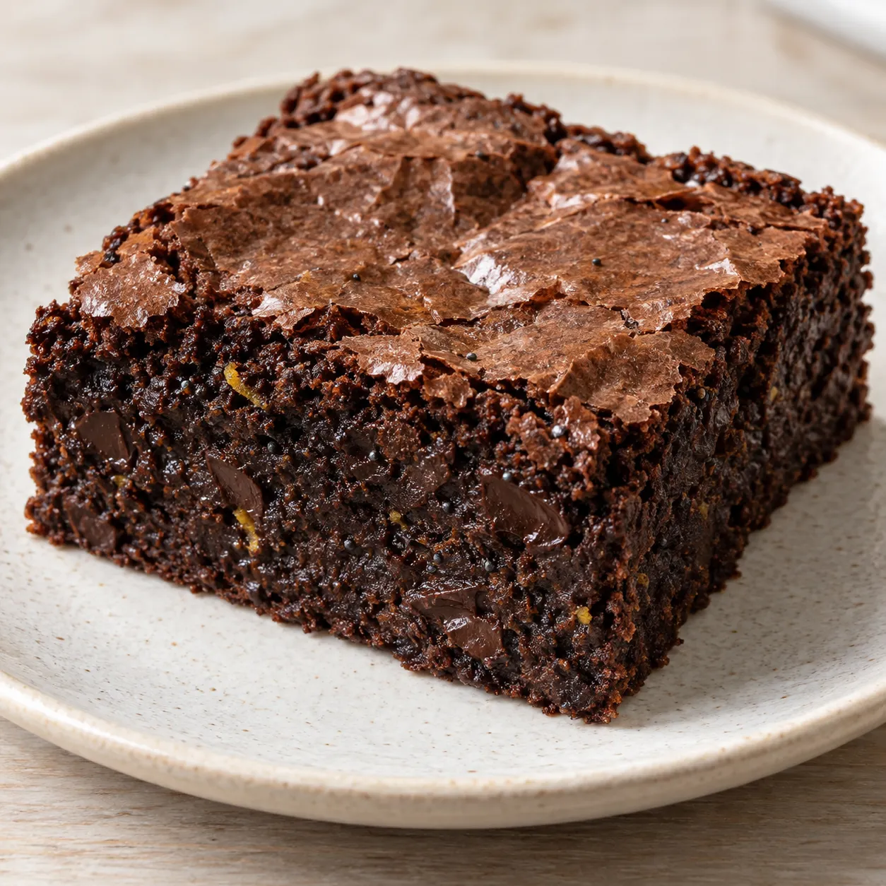 Brownies with lemon and poppy seeds — dark chocolate