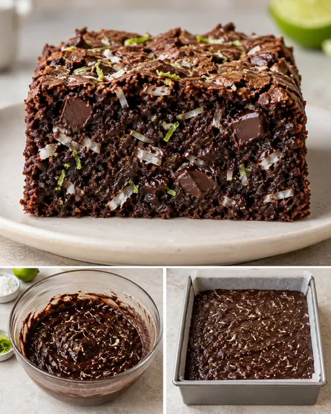 Brownies with coconut and lime — dark chocolate