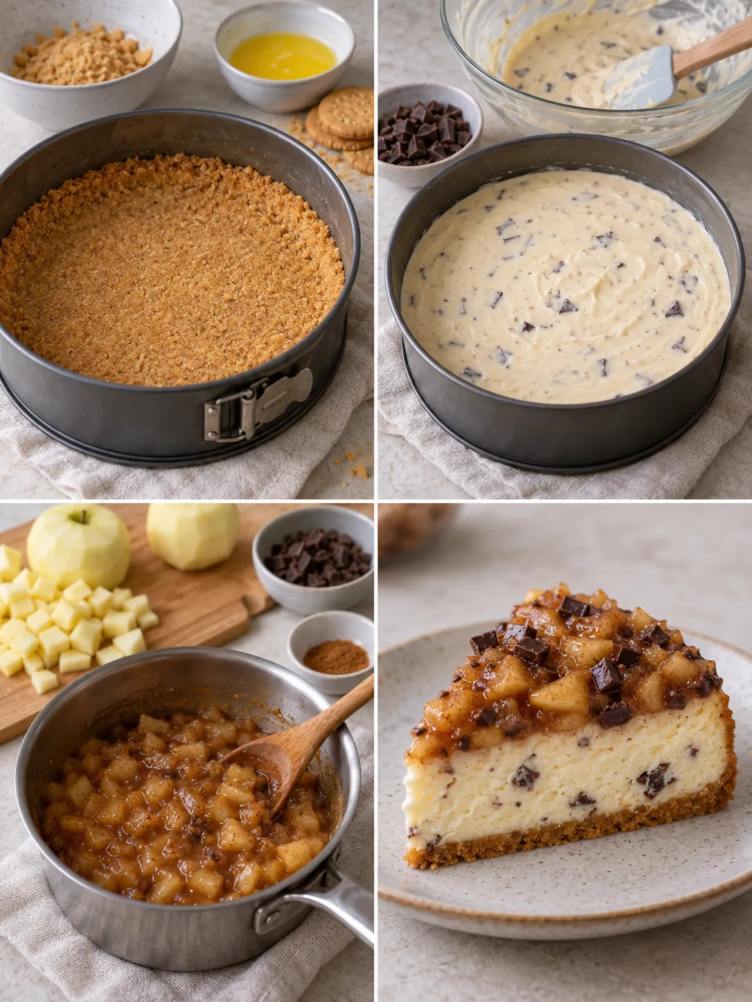 Baked cheesecake with apple and cinnamon — dark chocolate - My Home ...