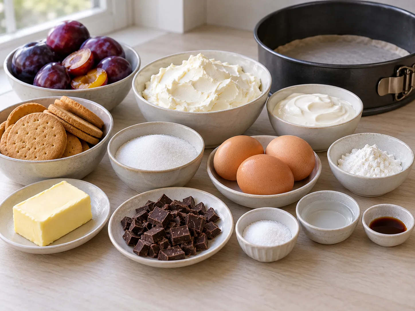 plain butter biscuits, without filling, unsalted butter, softened, full-fat cream cheese, plain, gr