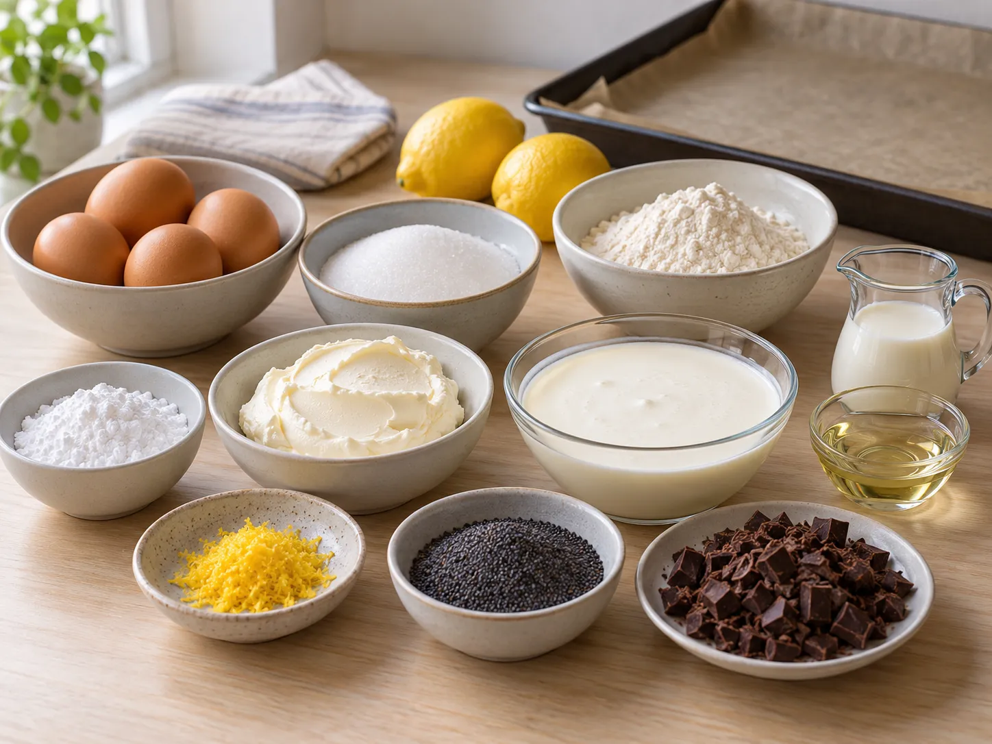 large eggs, granulated sugar, all-purpose wheat flour, neutral sunflower oil