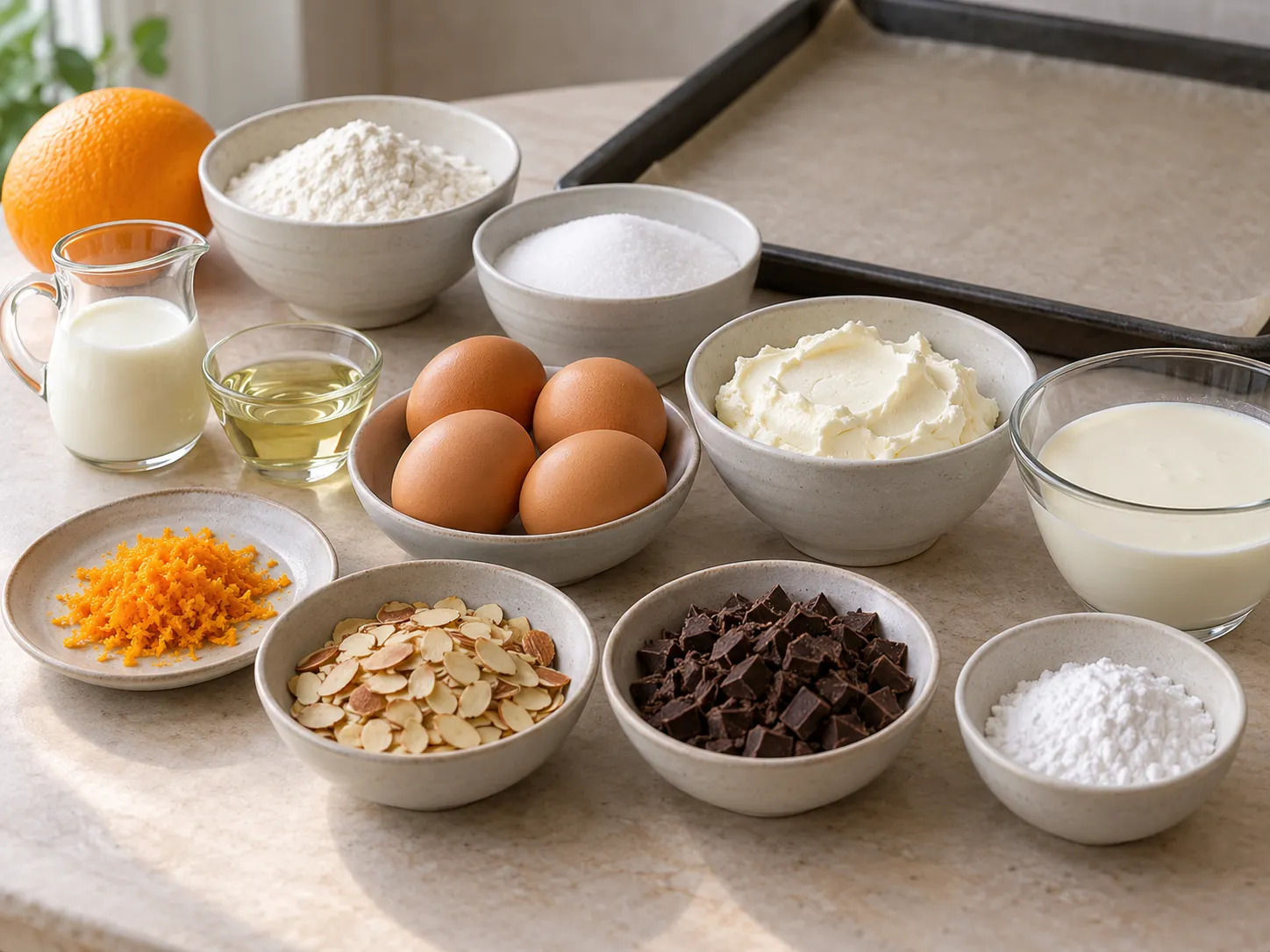 large eggs, granulated sugar, all-purpose wheat flour, neutral sunflower oil