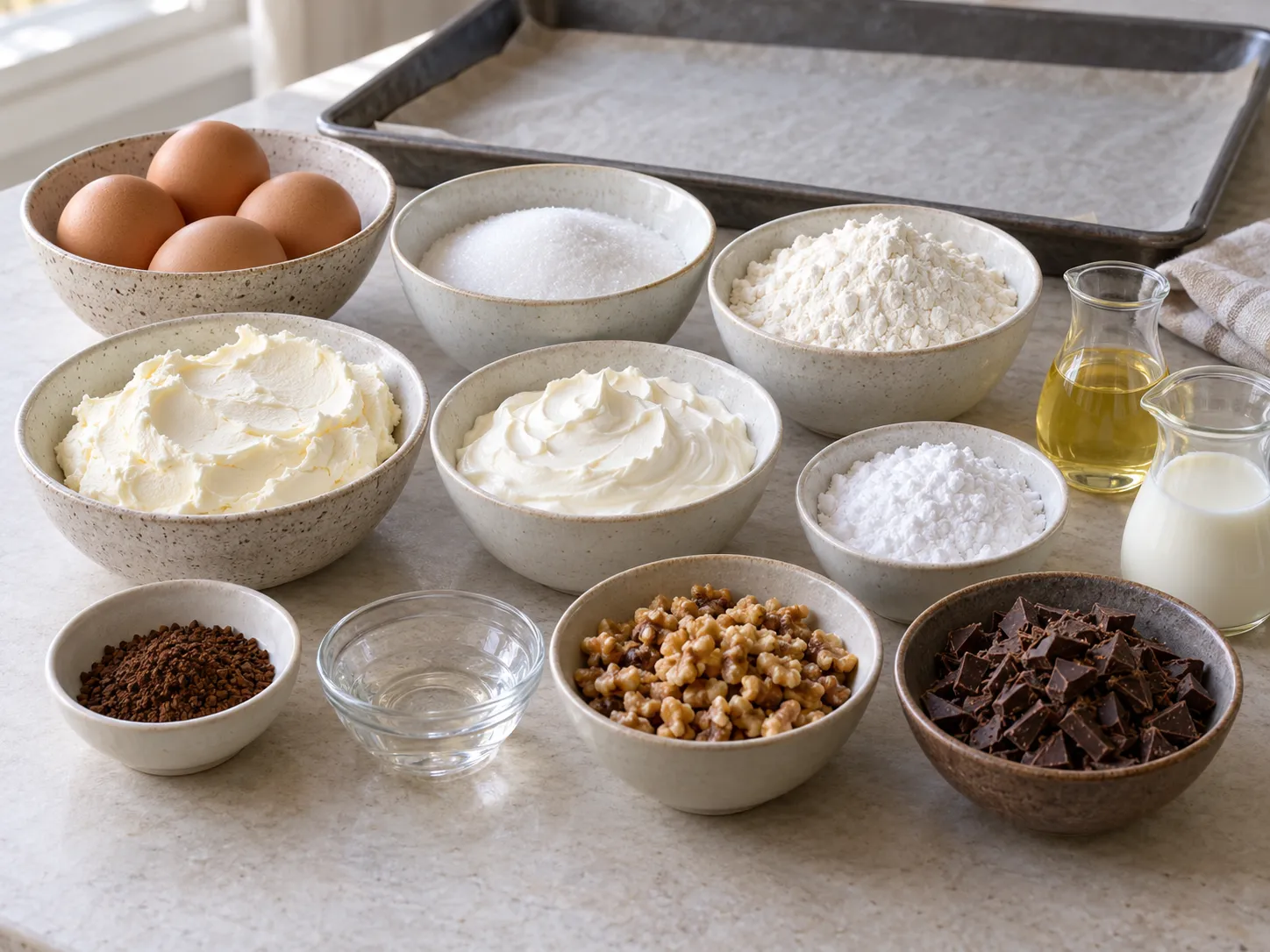large eggs, granulated sugar, all-purpose wheat flour, neutral sunflower oil