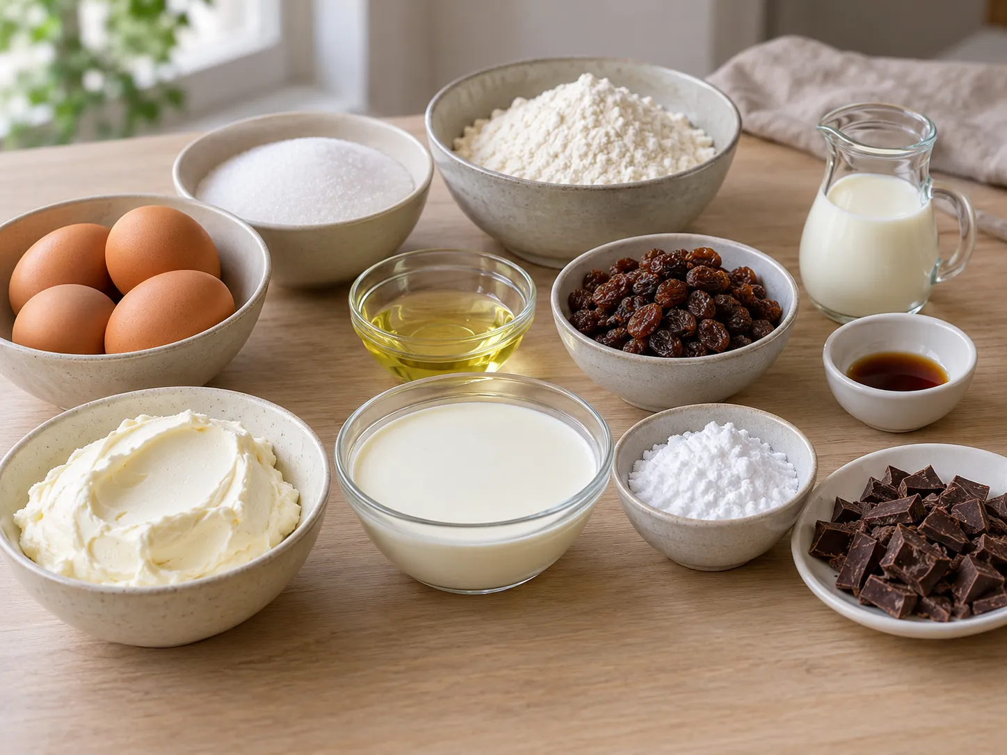large eggs, granulated sugar, all-purpose wheat flour, neutral sunflower oil