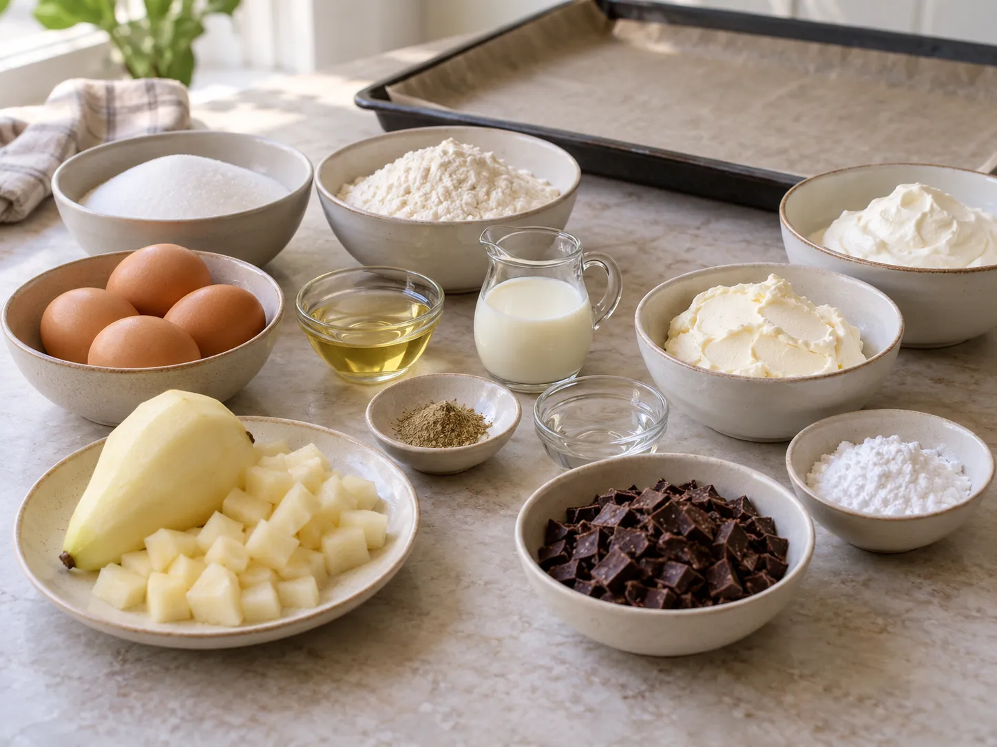 large eggs, granulated sugar, all-purpose wheat flour, neutral sunflower oil