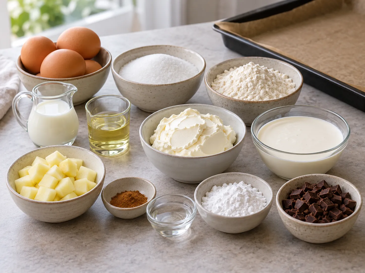 large eggs, granulated sugar, all-purpose wheat flour, neutral sunflower oil