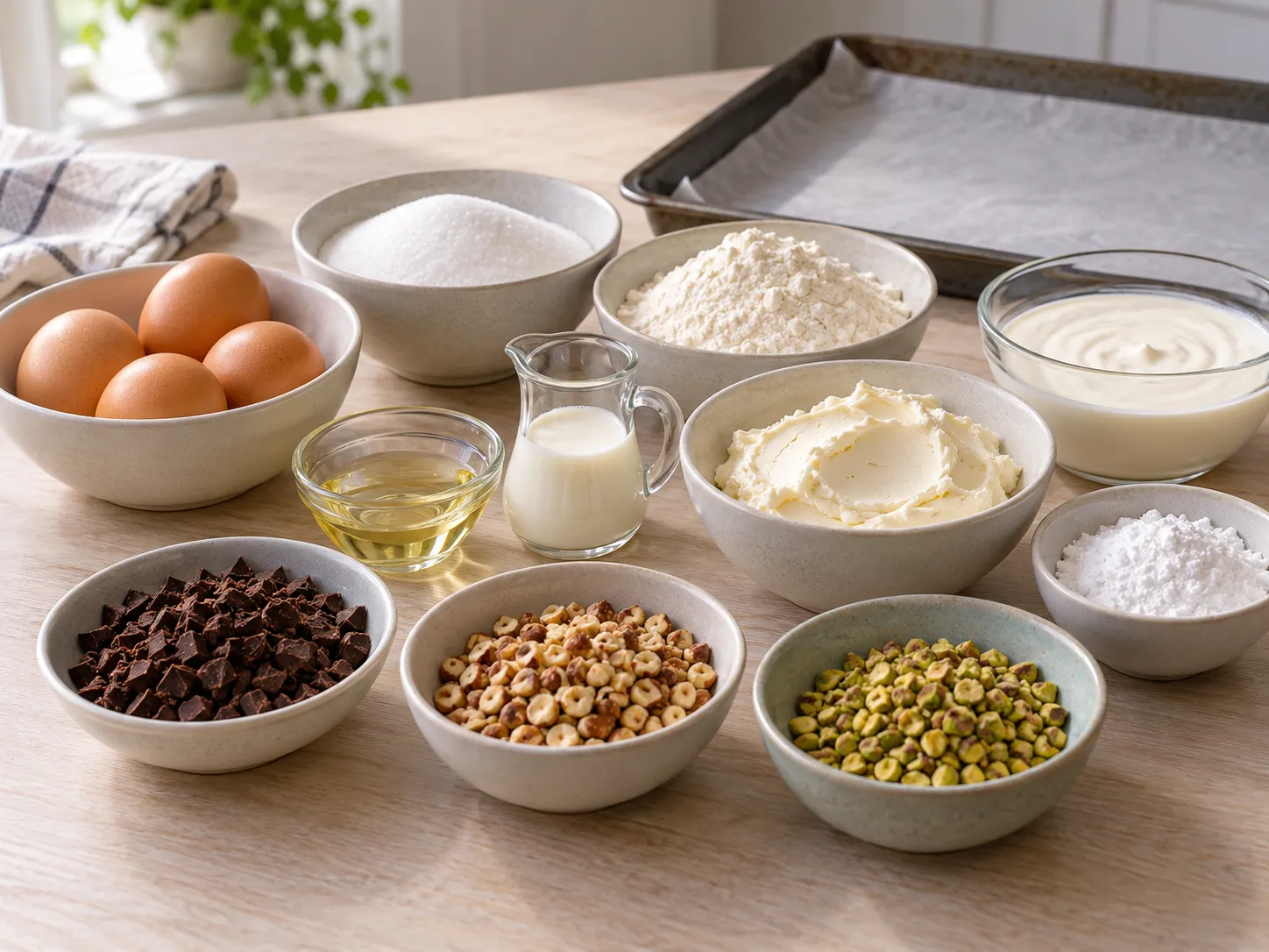 large eggs, granulated sugar, all-purpose wheat flour, neutral sunflower oil