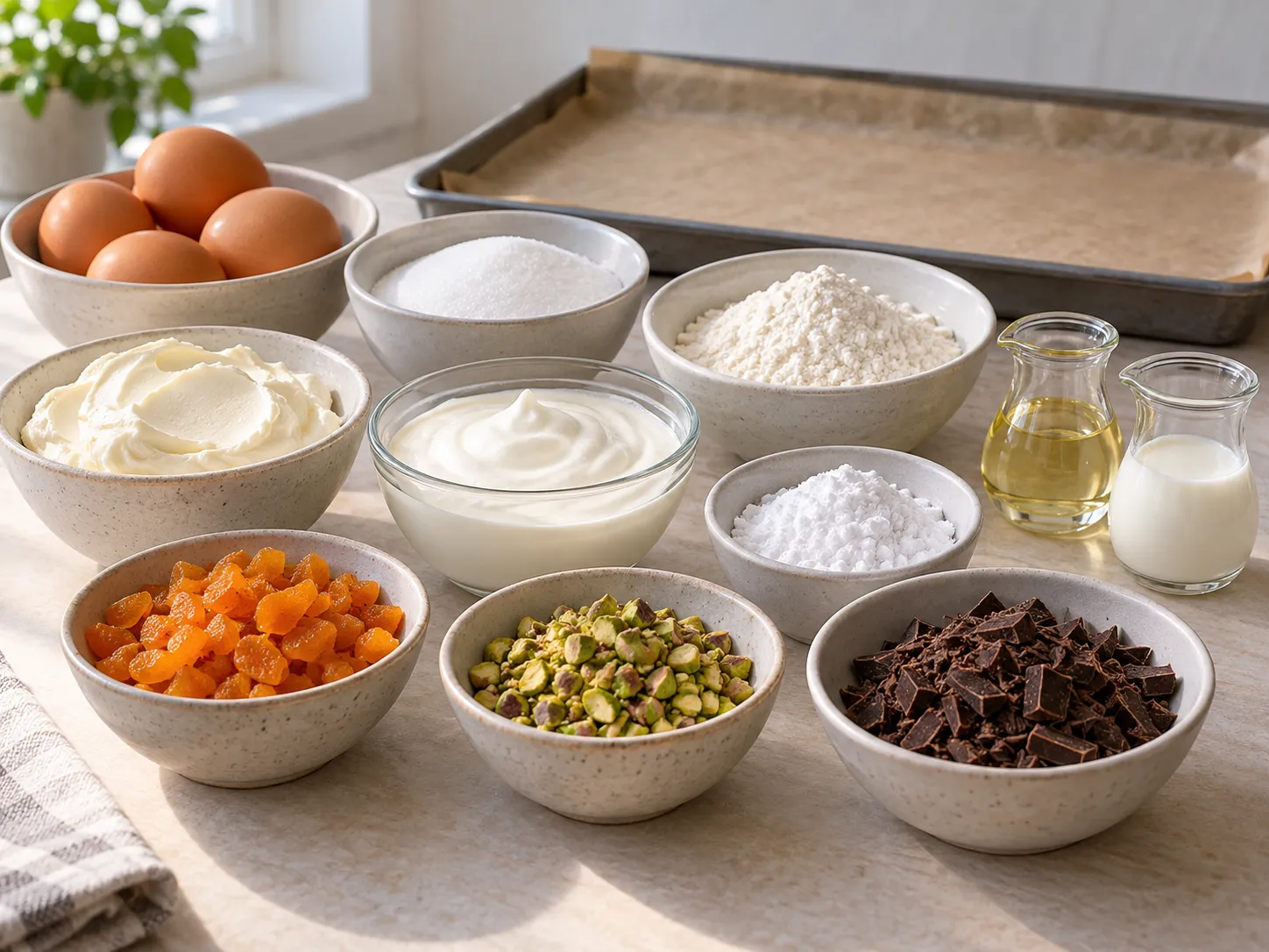 large eggs, granulated sugar, all-purpose wheat flour, neutral sunflower oil