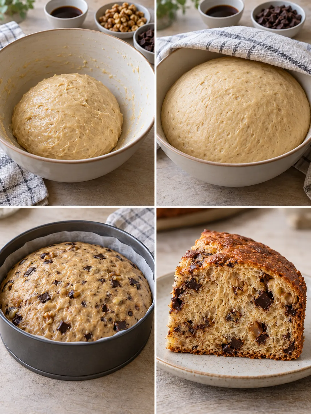 Sweet yeast cake with coffee and walnuts — dark chocolate