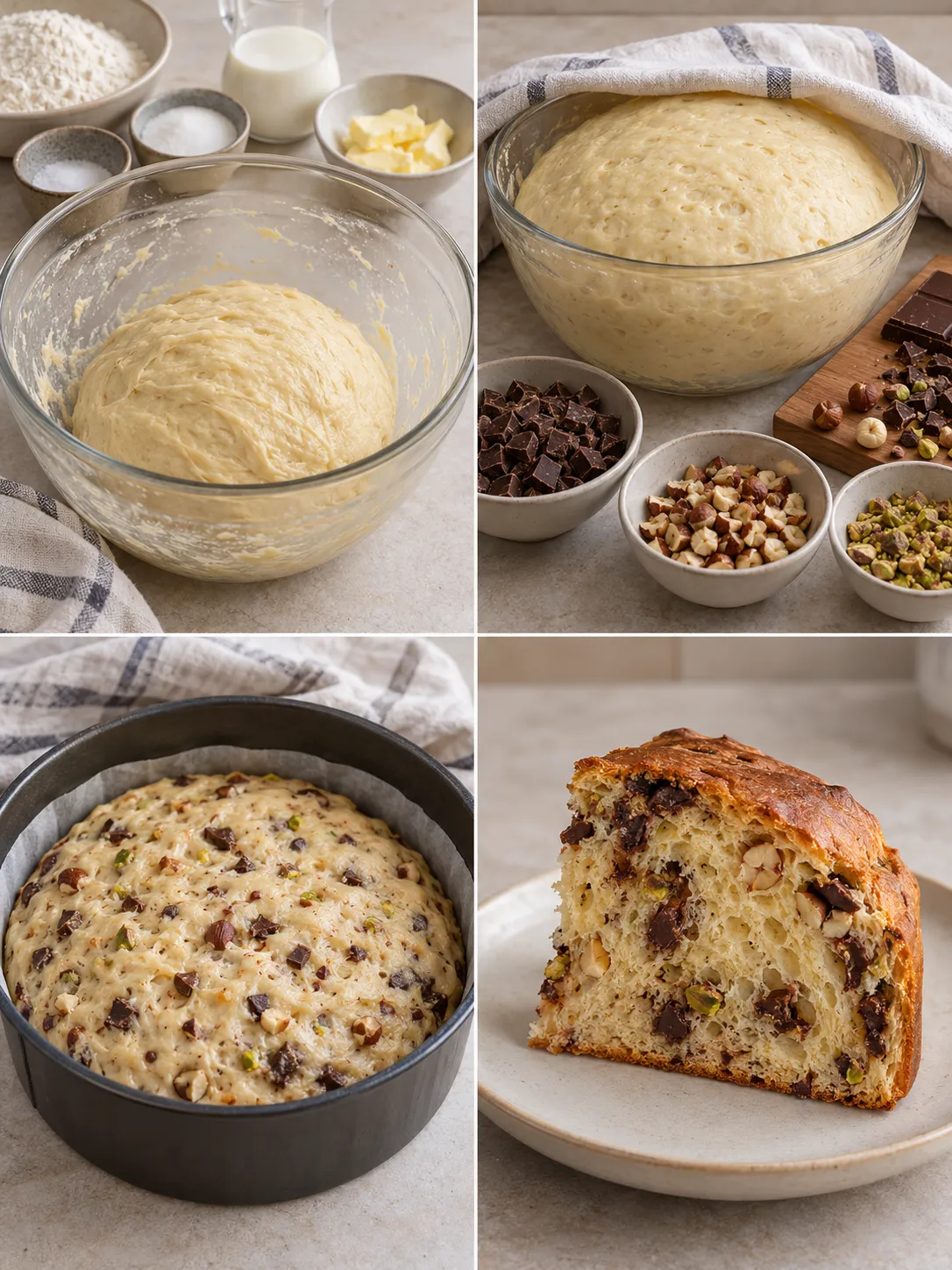 Sweet yeast cake with chocolate and hazelnuts — pistachios