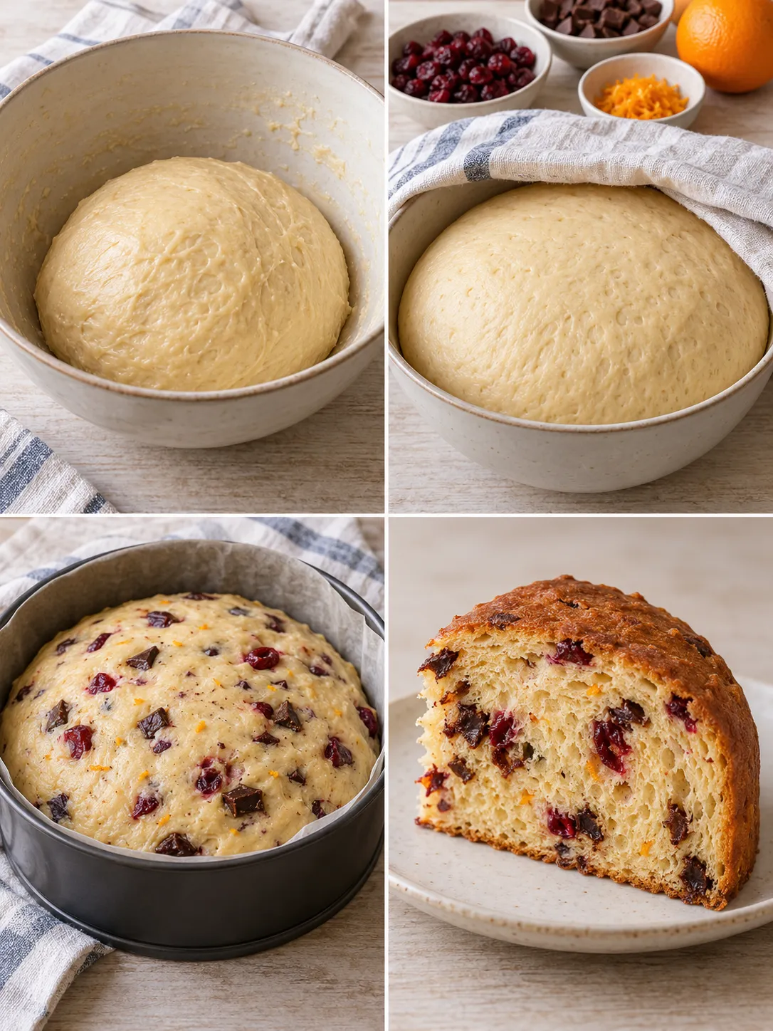 Sweet yeast cake with cranberries and orange — dark chocolate