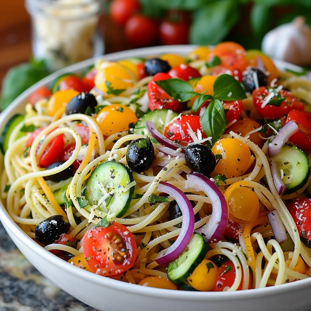 California Spaghetti Salad with Fresh Veggies