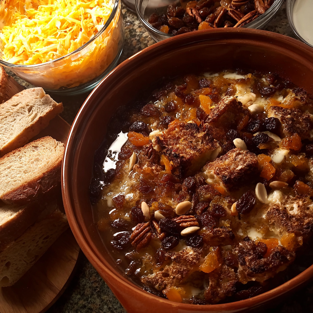Capirotada with Extra Raisins and Pecans