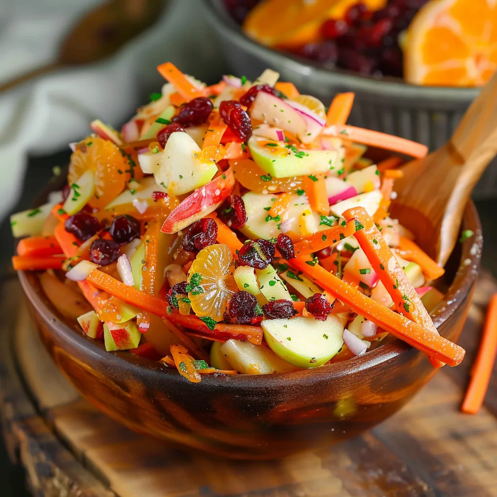 Carrot Apple Salad with Cranberries and Mandarins