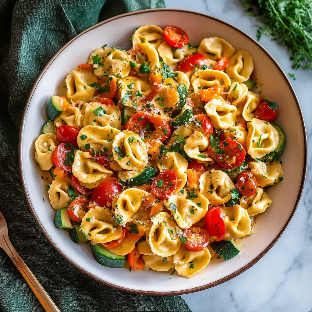 Delicious Cheese Tortellini with Fresh Summer Vegetables