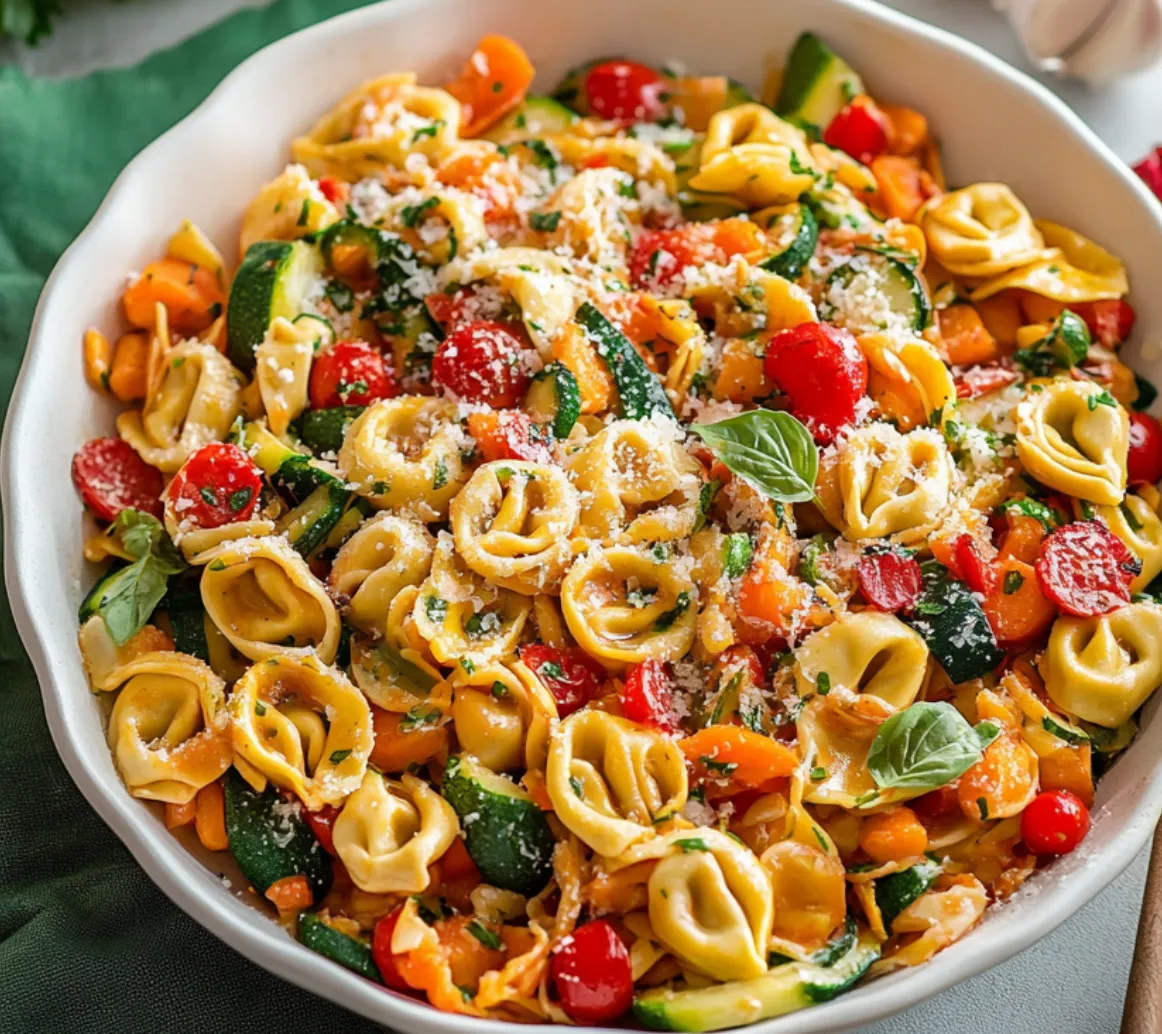 Delicious Cheese Tortellini with Fresh Summer Vegetables