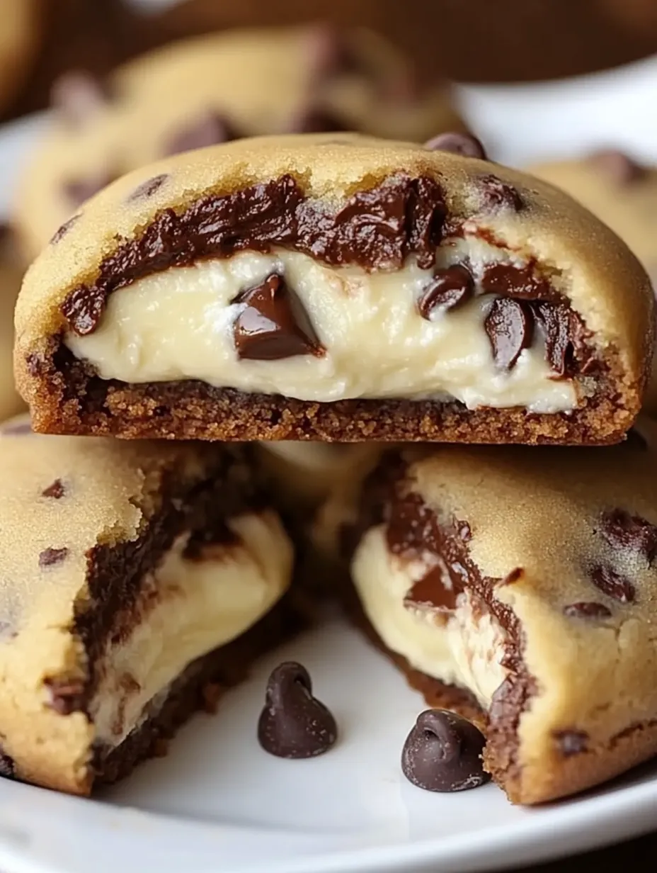 Cheesecake Chocolate Chip Cookies with Creamy Filling