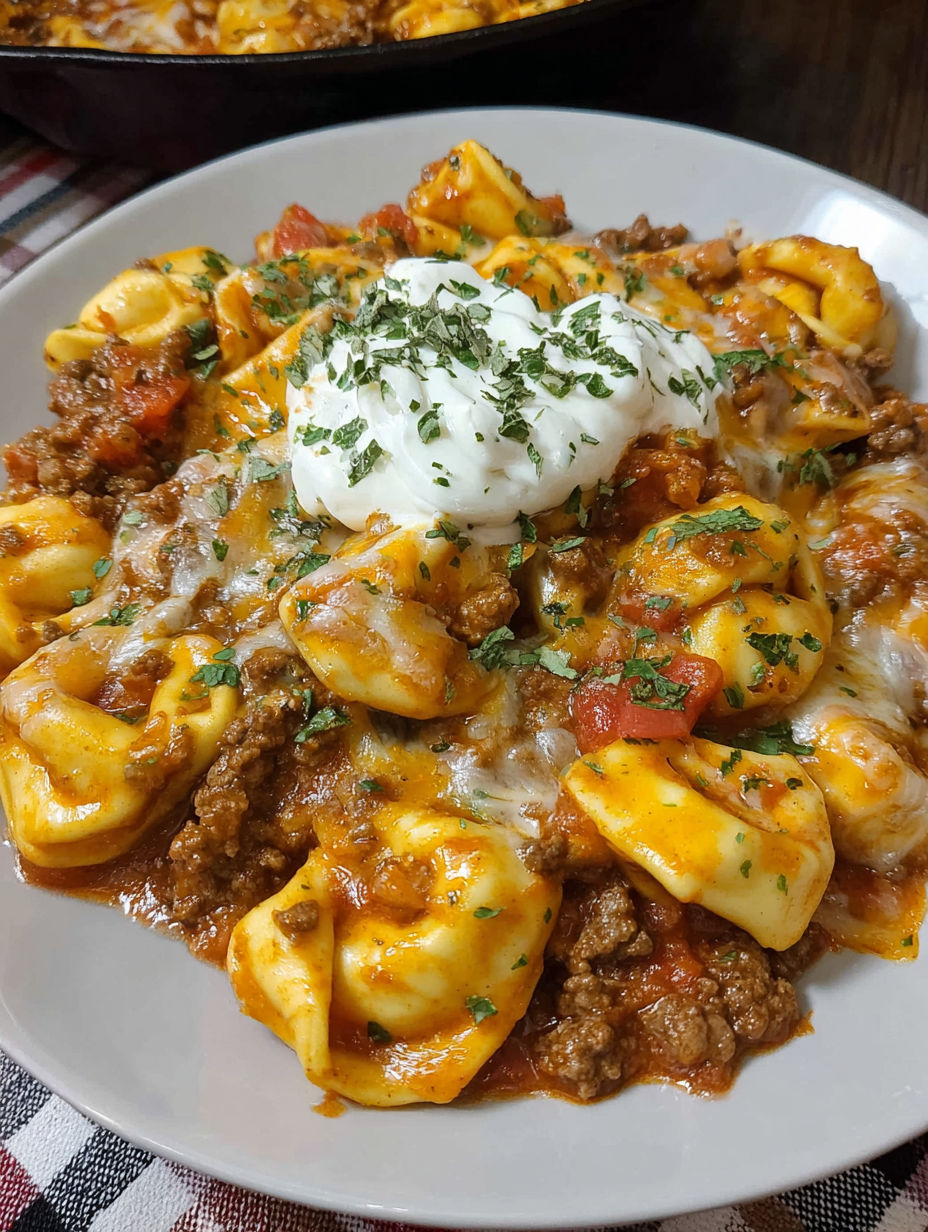 Cheesy Beef Enchilada Tortellini