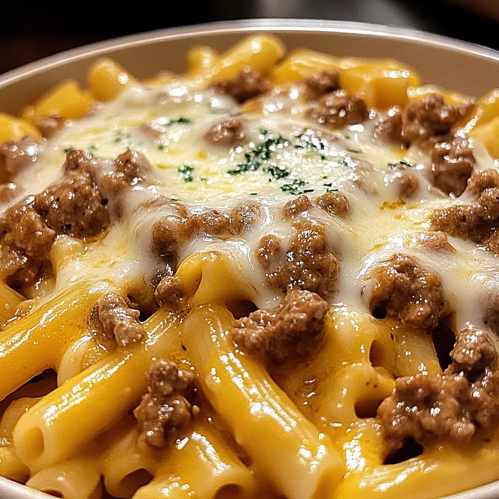 Velveeta Beef and Shells with Creamy Sauce