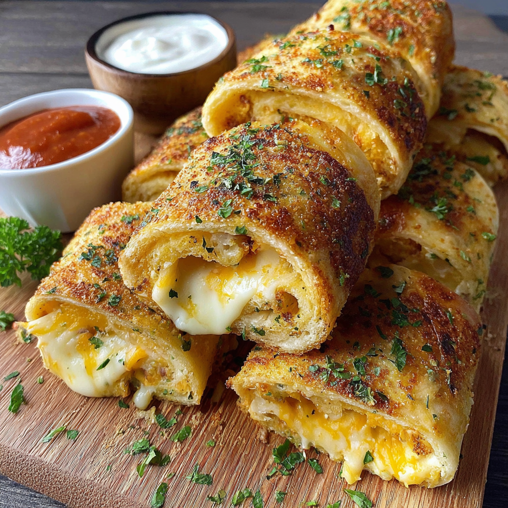 Cheesy Garlic Butter Rollups with Mozzarella