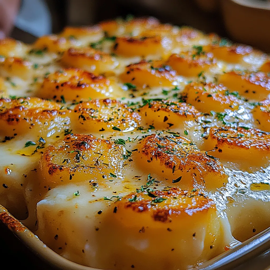 Cheesy Herb-Infused Potato Bake with Crispy Breadcrumb Topping