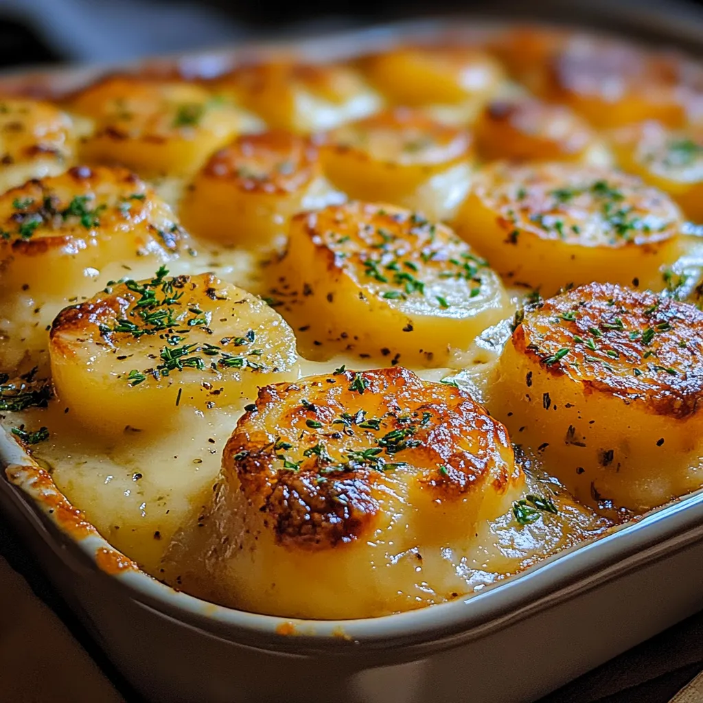 Cheesy Herb-Infused Potato Bake with Crispy Breadcrumb Topping