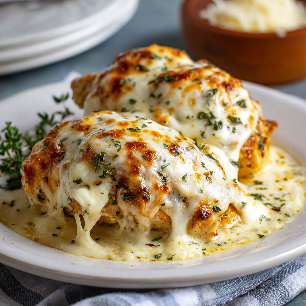 Creamy Slow Cooker Mozzarella Chicken with Melty Cheese
