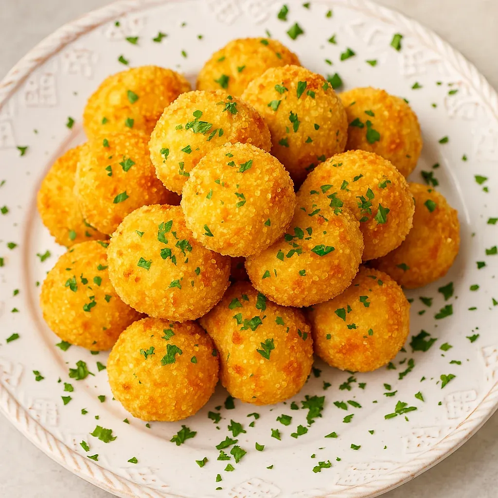 Crispy Potato Croquettes with Bacon and Two Cheeses